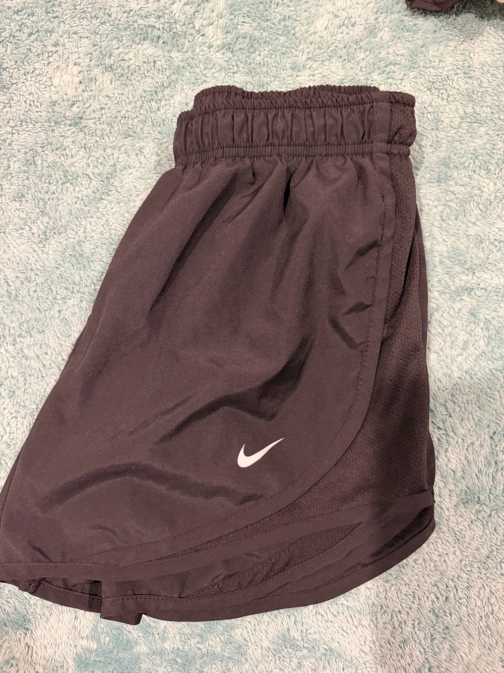 Nike Black Athletic Shorts with White Swoosh